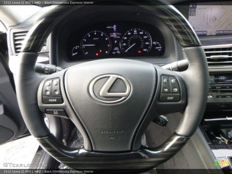 Black/Shimamoku Espresso Interior Steering Wheel for the 2013 Lexus LS 460 L AWD #89220205