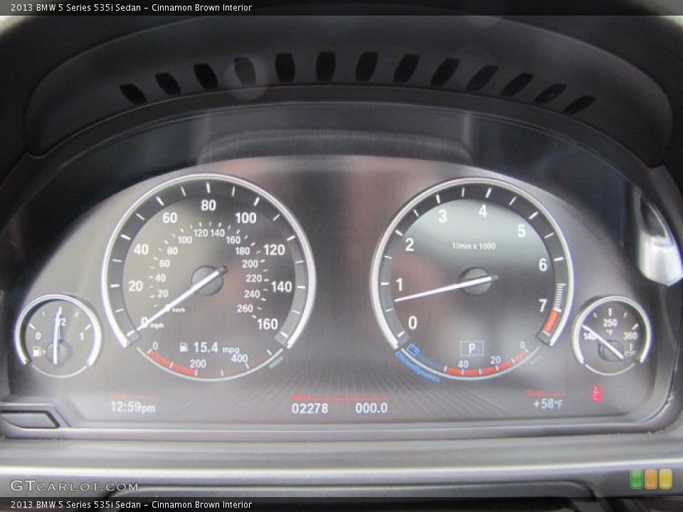 Cinnamon Brown Interior Gauges for the 2013 BMW 5 Series 535i Sedan #89224763