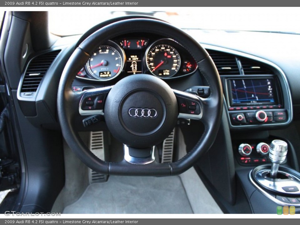 Limestone Grey Alcantara/Leather Interior Steering Wheel for the 2009 Audi R8 4.2 FSI quattro #89235742