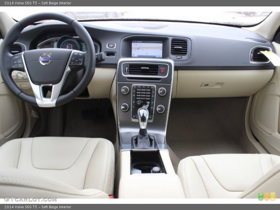 Soft Beige Interior Dashboard for the 2014 Volvo S60 T5 #89236711