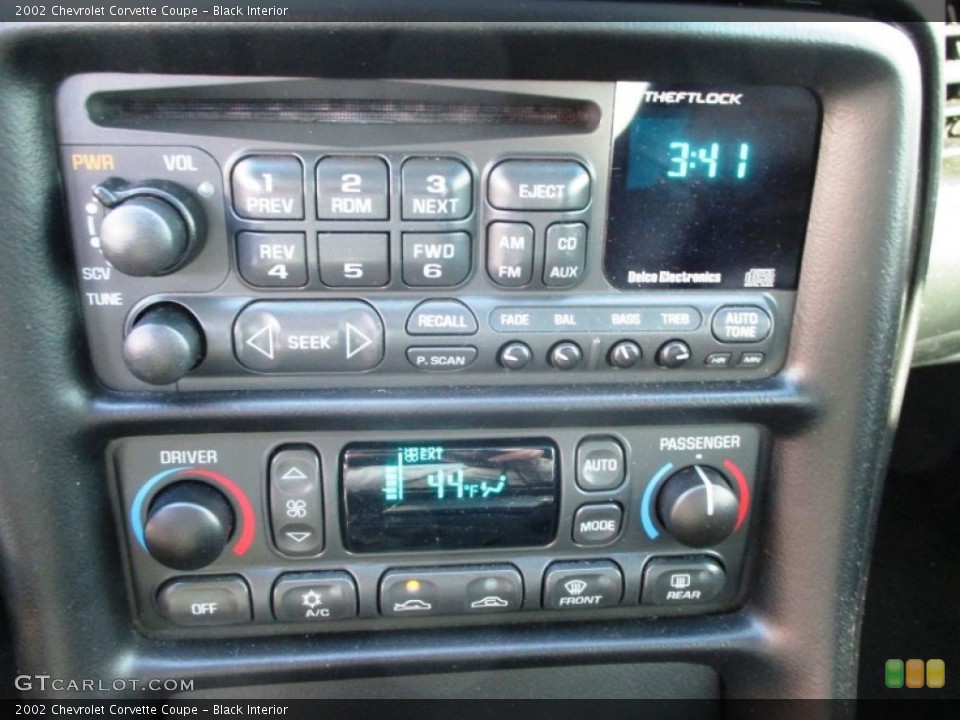 Black Interior Controls for the 2002 Chevrolet Corvette Coupe #89247591