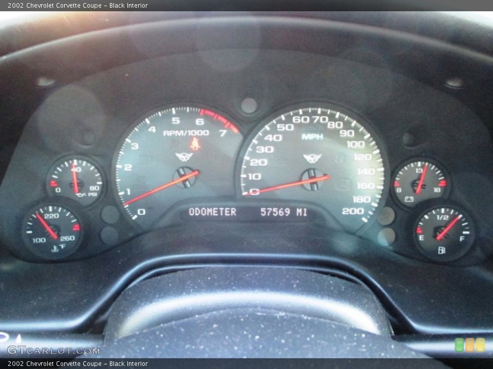 Black Interior Gauges for the 2002 Chevrolet Corvette Coupe #89247745