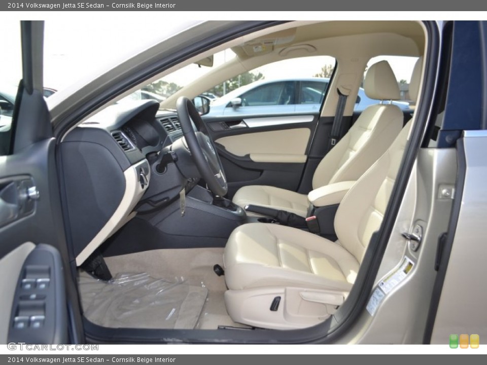 Cornsilk Beige Interior Front Seat for the 2014 Volkswagen Jetta SE Sedan #89249782