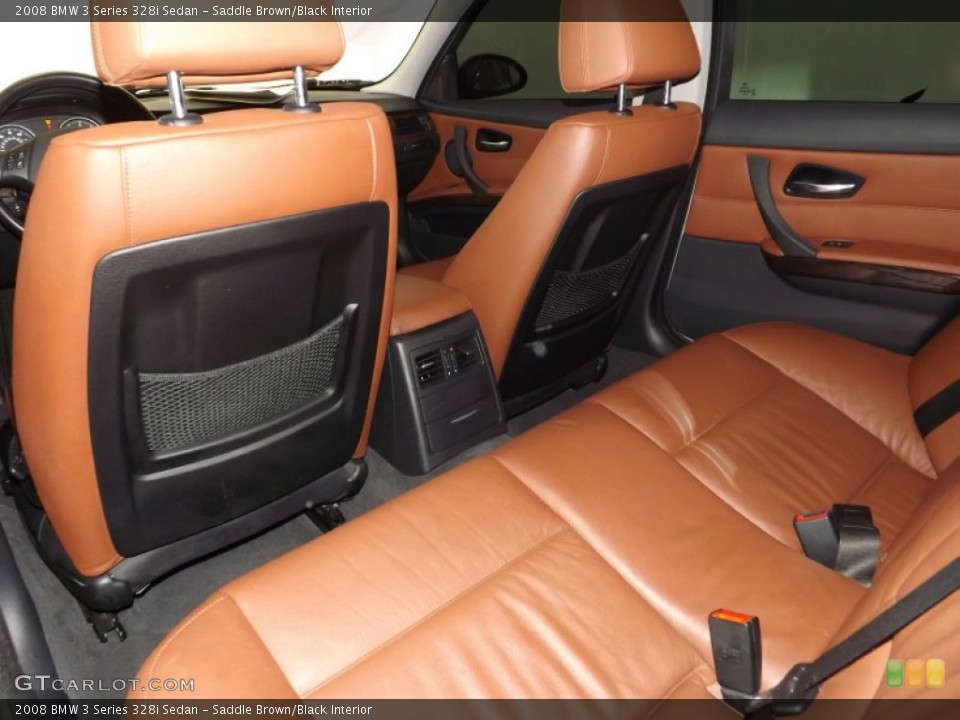 Saddle Brown/Black Interior Rear Seat for the 2008 BMW 3 Series 328i Sedan #89255140