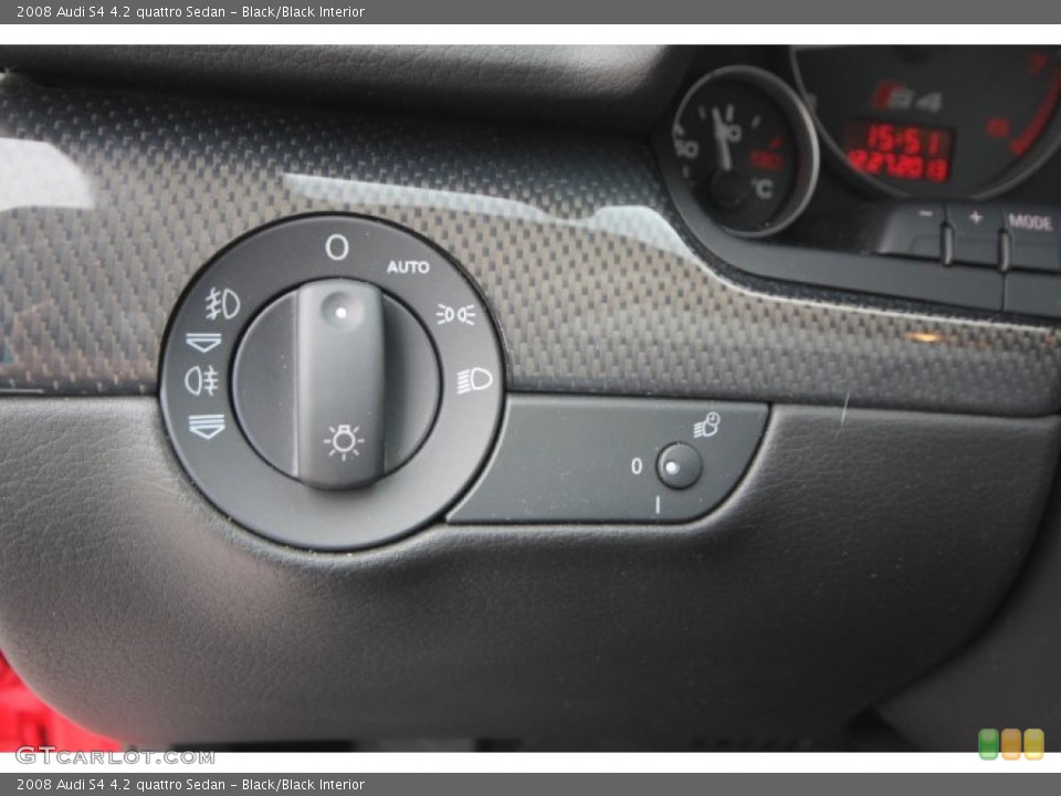 Black/Black Interior Controls for the 2008 Audi S4 4.2 quattro Sedan #89256892