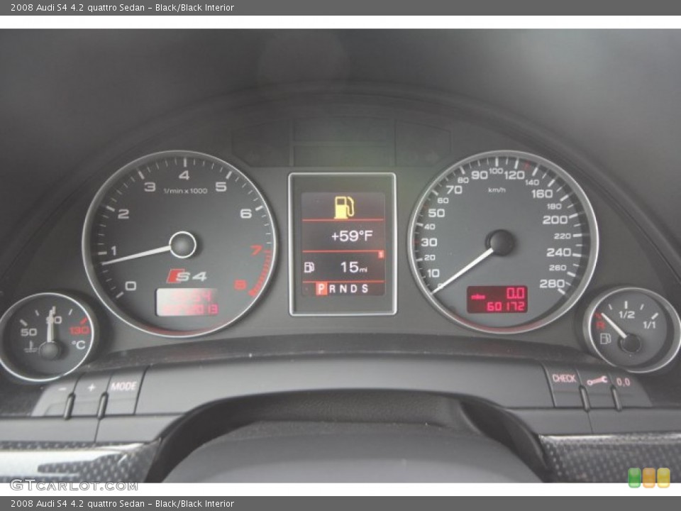 Black/Black Interior Gauges for the 2008 Audi S4 4.2 quattro Sedan #89257206