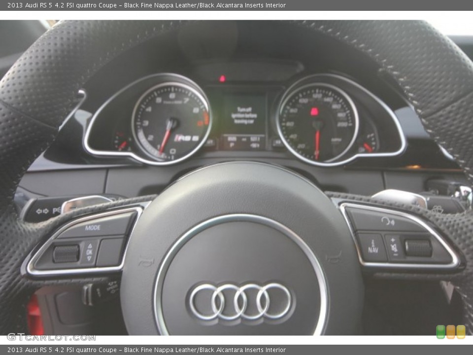 Black Fine Nappa Leather/Black Alcantara Inserts Interior Steering Wheel for the 2013 Audi RS 5 4.2 FSI quattro Coupe #89257801