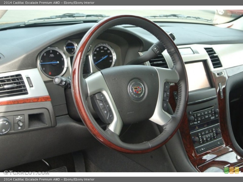 Ebony/Ebony Interior Steering Wheel for the 2014 Cadillac Escalade Premium AWD #89266100