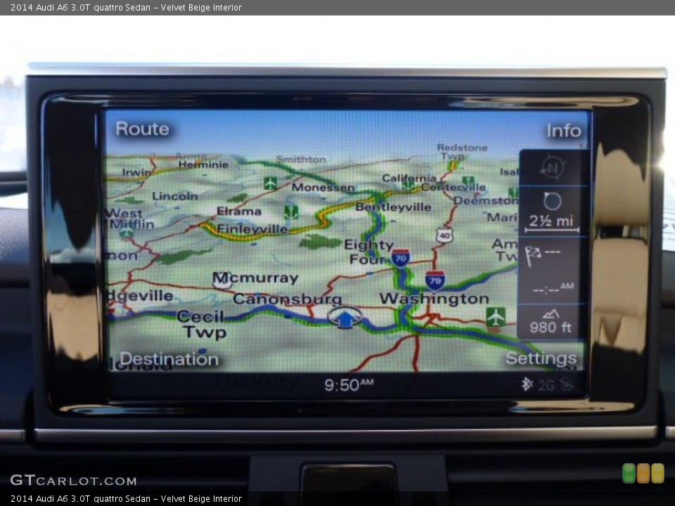Velvet Beige Interior Navigation for the 2014 Audi A6 3.0T quattro Sedan #89270060