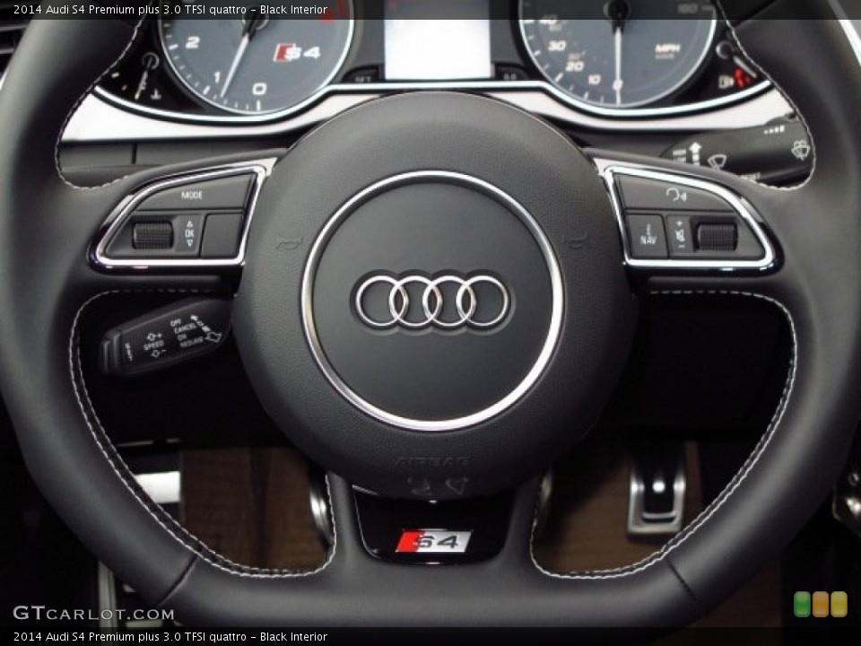 Black Interior Steering Wheel for the 2014 Audi S4 Premium plus 3.0 TFSI quattro #89276145
