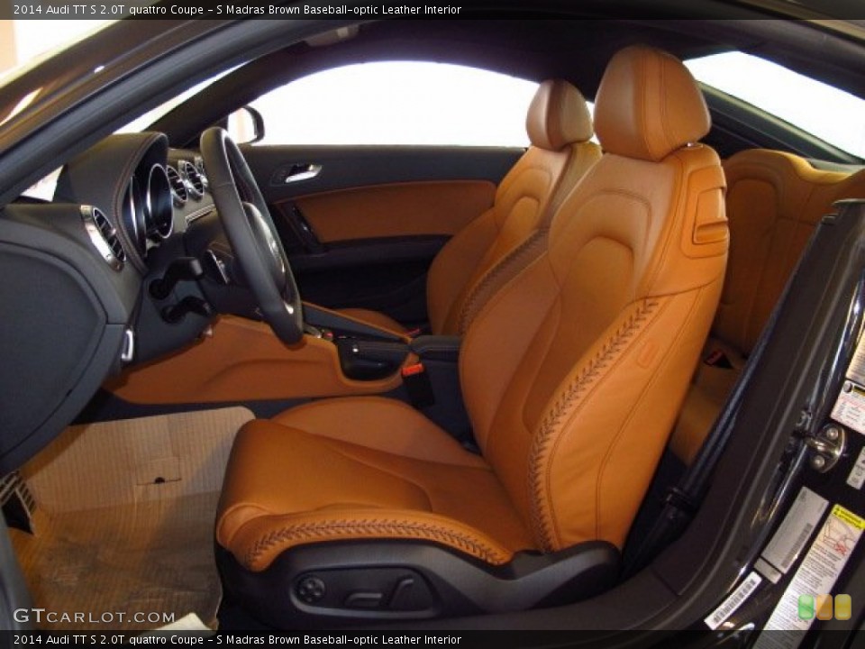 S Madras Brown Baseball-optic Leather Interior Front Seat for the 2014 Audi TT S 2.0T quattro Coupe #89278254