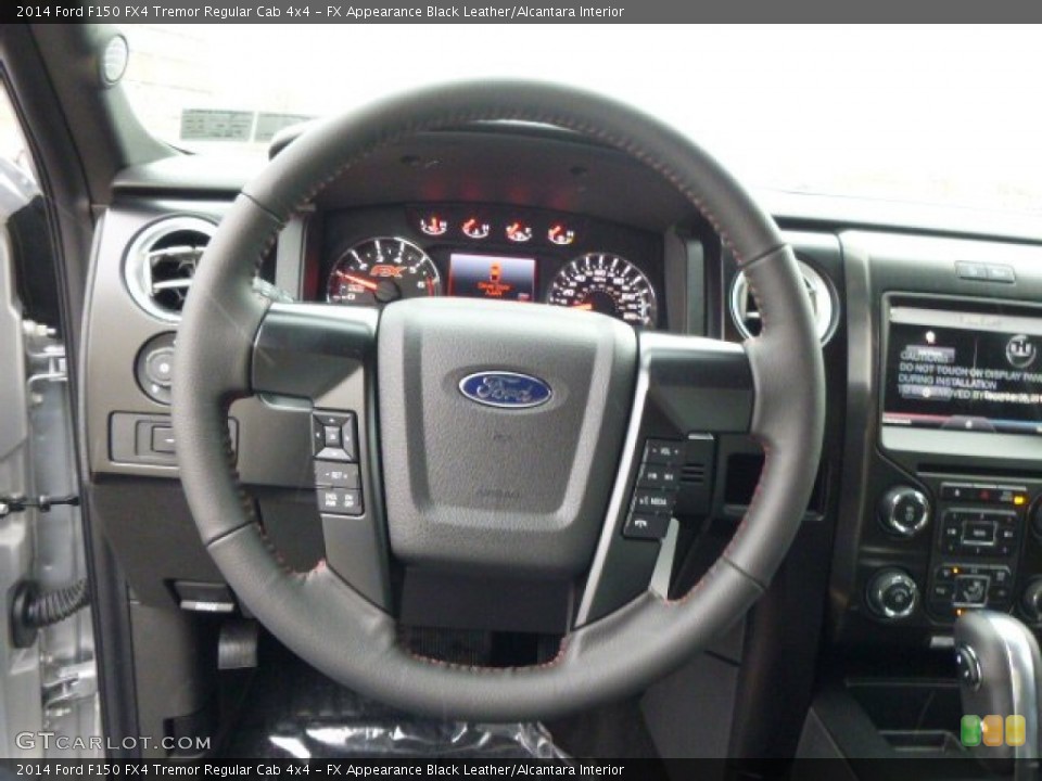 FX Appearance Black Leather/Alcantara Interior Steering Wheel for the 2014 Ford F150 FX4 Tremor Regular Cab 4x4 #89282394