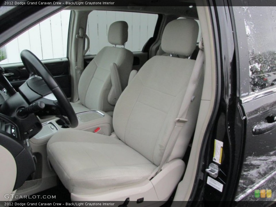 Black/Light Graystone Interior Front Seat for the 2012 Dodge Grand Caravan Crew #89284167