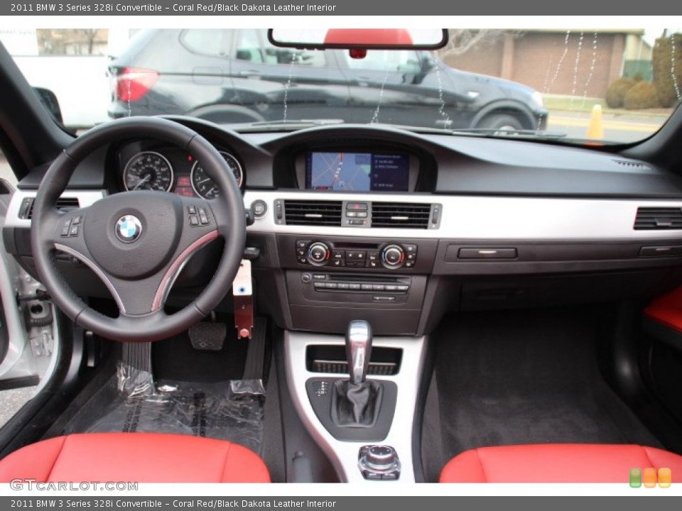 Coral Red/Black Dakota Leather Interior Dashboard for the 2011 BMW 3 Series 328i Convertible #89311466