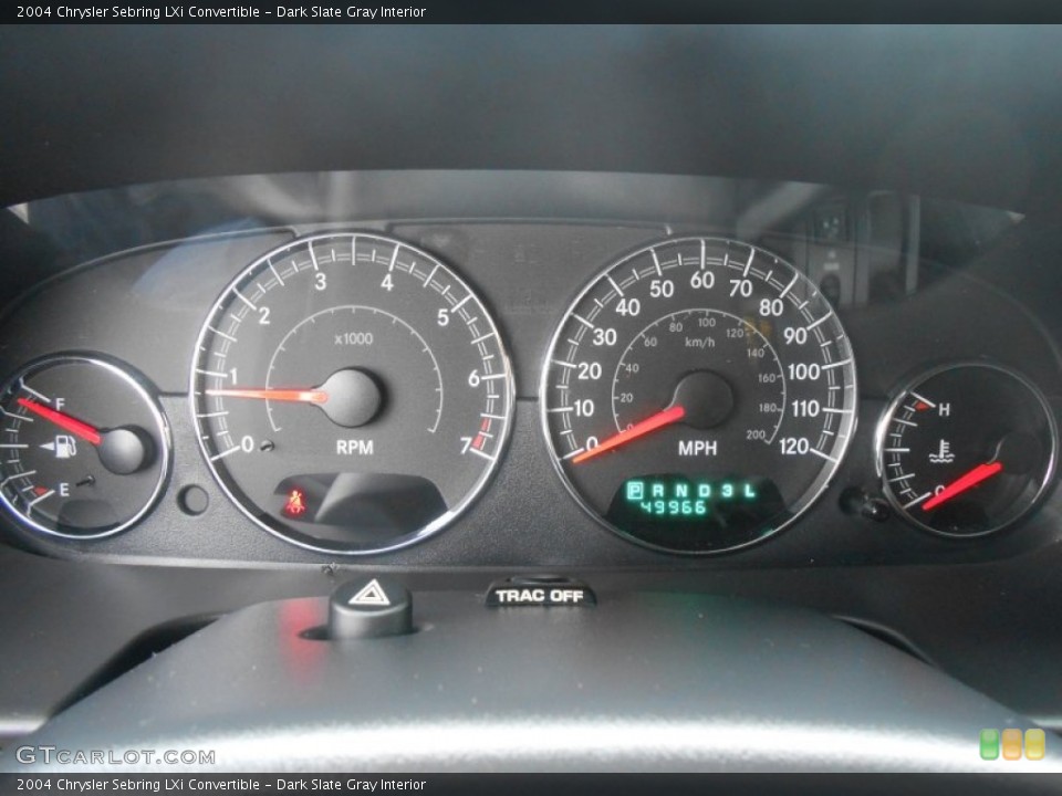 Dark Slate Gray Interior Gauges for the 2004 Chrysler Sebring LXi Convertible #89314109