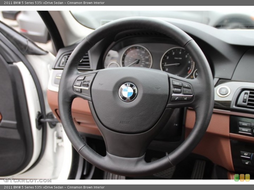 Cinnamon Brown Interior Steering Wheel for the 2011 BMW 5 Series 535i xDrive Sedan #89314559