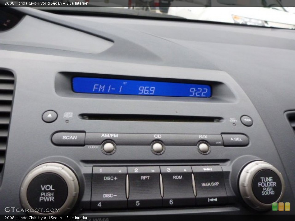 Blue Interior Controls for the 2008 Honda Civic Hybrid Sedan #89317499