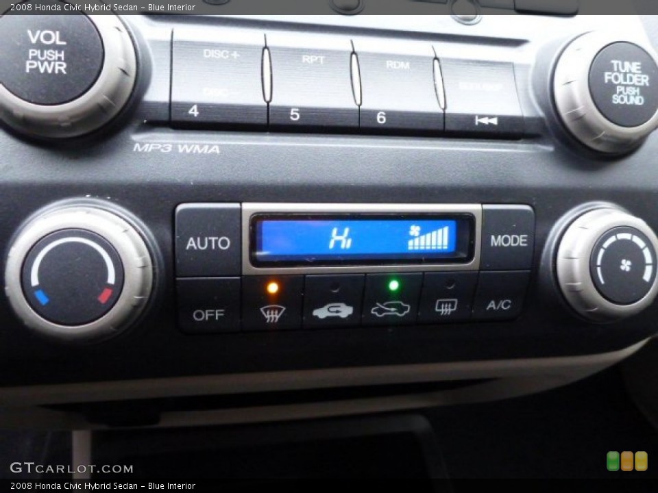 Blue Interior Controls for the 2008 Honda Civic Hybrid Sedan #89317523