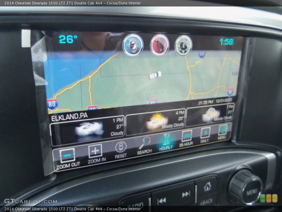 Cocoa/Dune Interior Navigation for the 2014 Chevrolet Silverado 1500 LTZ Z71 Double Cab 4x4 #89321279