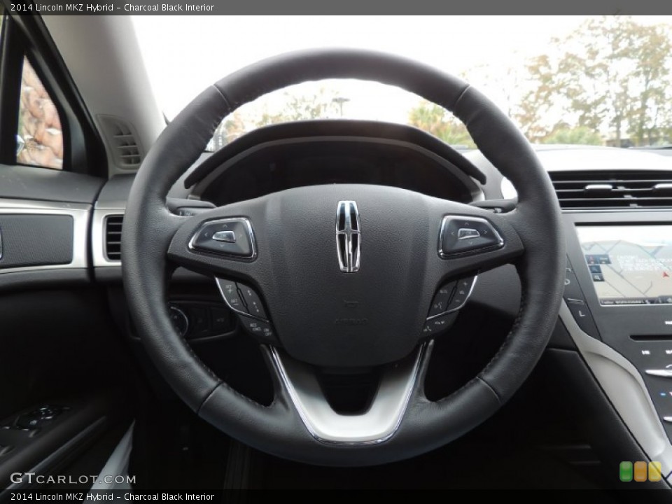 Charcoal Black Interior Steering Wheel for the 2014 Lincoln MKZ Hybrid #89332886