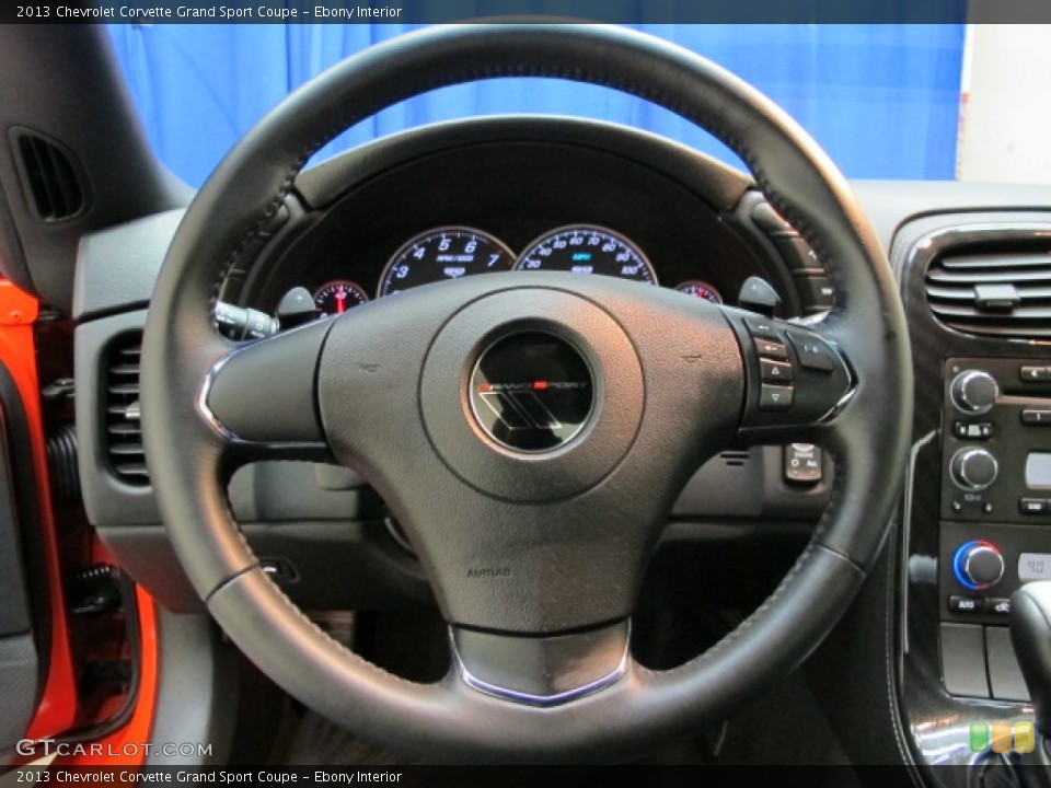 Ebony Interior Steering Wheel for the 2013 Chevrolet Corvette Grand Sport Coupe #89334062