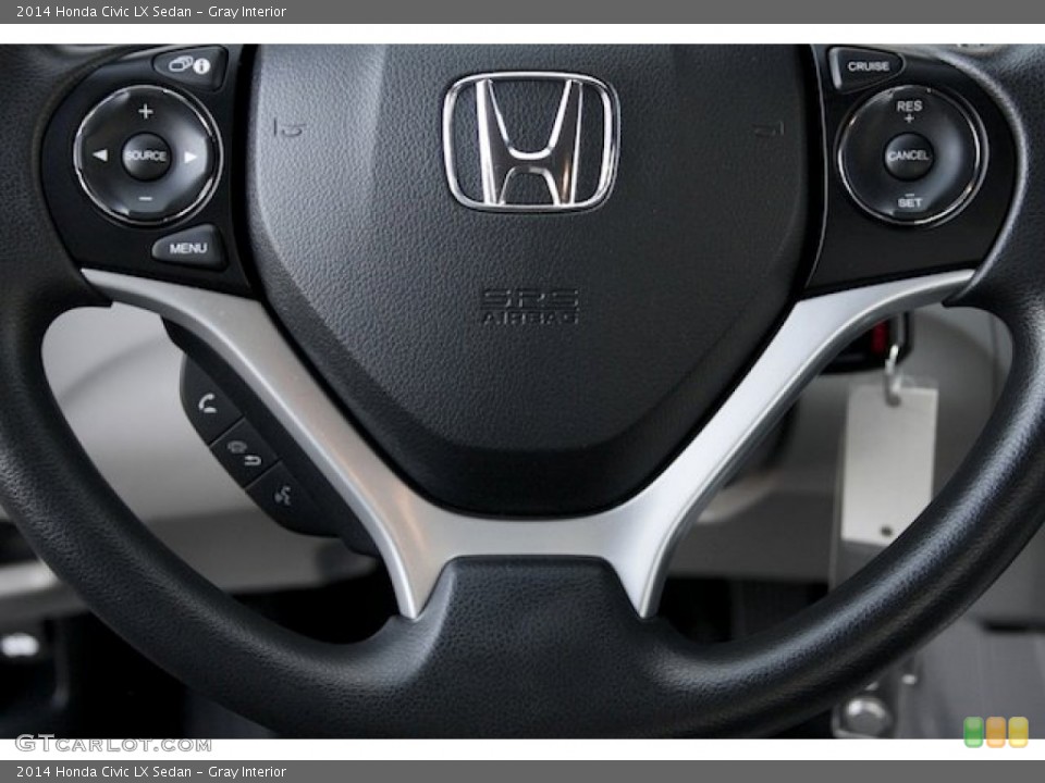 Gray Interior Steering Wheel for the 2014 Honda Civic LX Sedan #89338543
