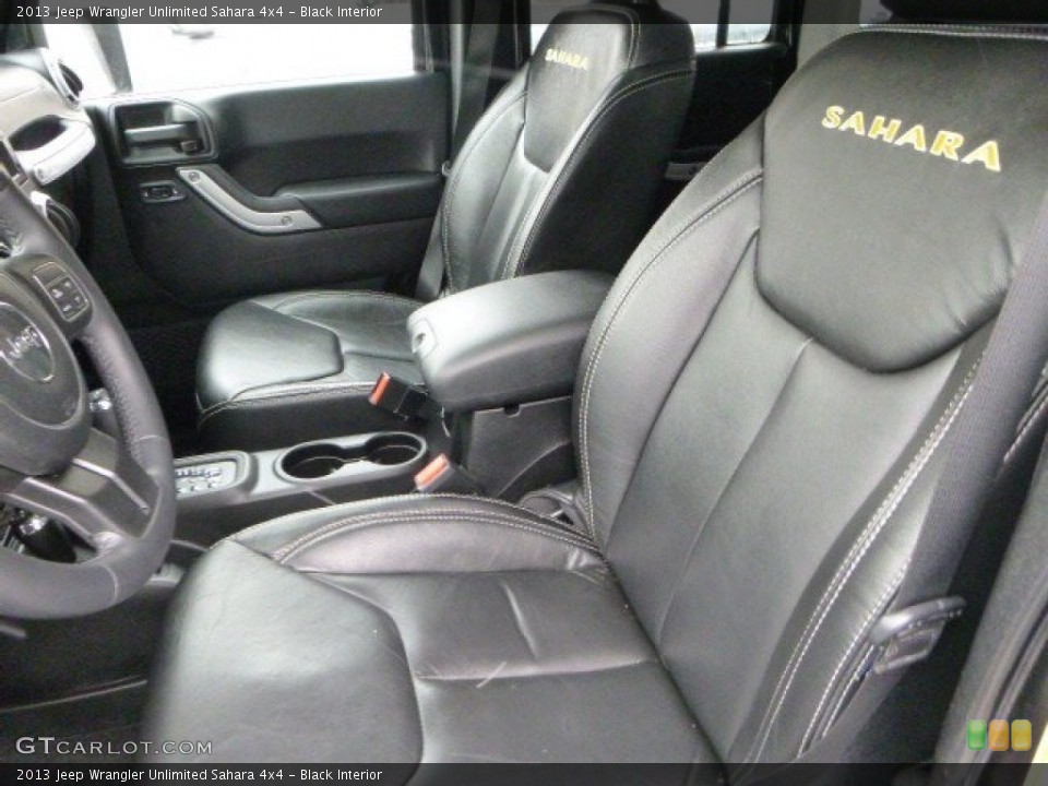 Black Interior Front Seat for the 2013 Jeep Wrangler Unlimited Sahara 4x4 #89341756