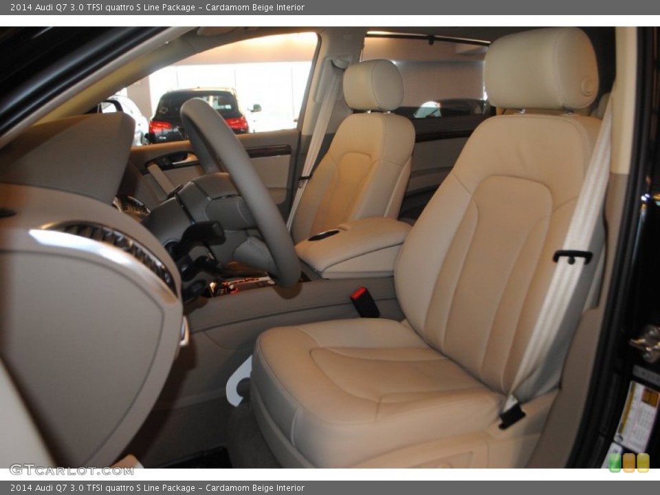 Cardamom Beige Interior Front Seat for the 2014 Audi Q7 3.0 TFSI quattro S Line Package #89352349