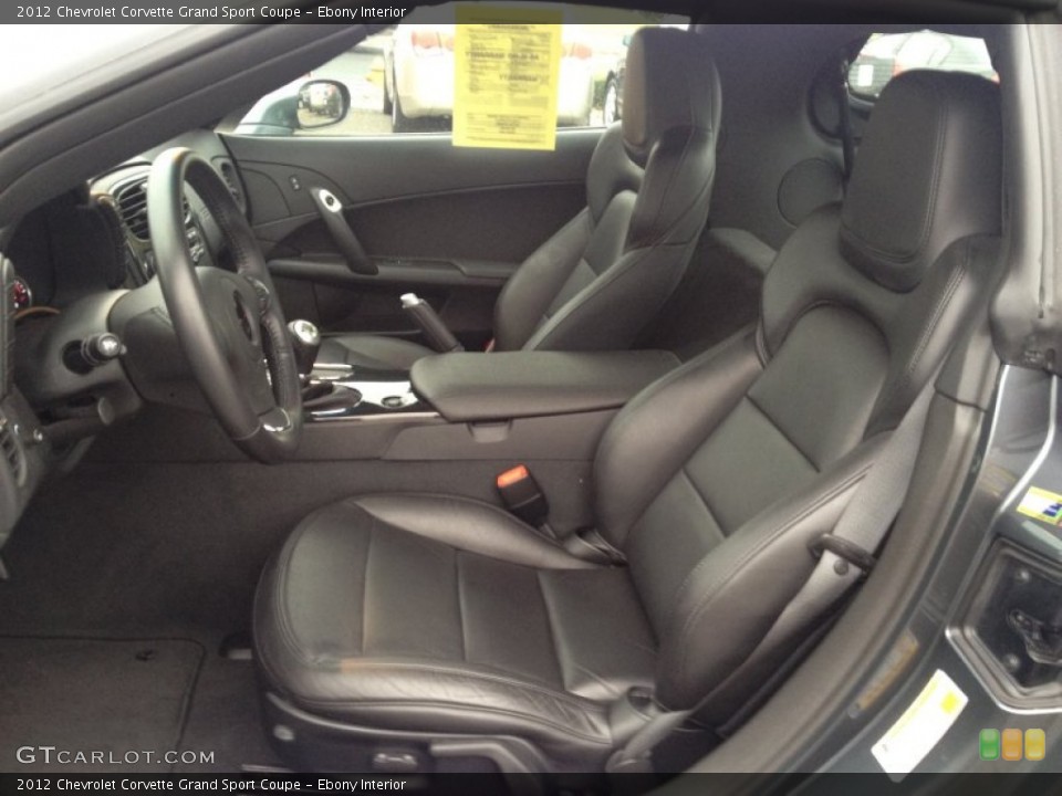 Ebony Interior Front Seat for the 2012 Chevrolet Corvette Grand Sport Coupe #89358247