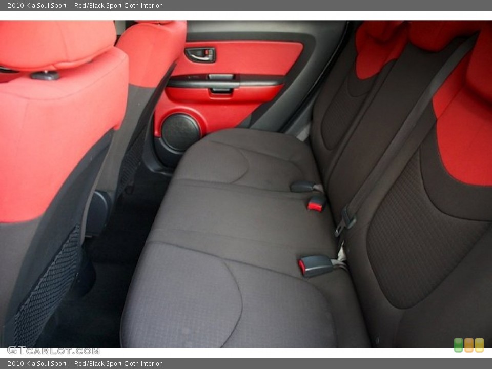 Red/Black Sport Cloth Interior Rear Seat for the 2010 Kia Soul Sport #89360977