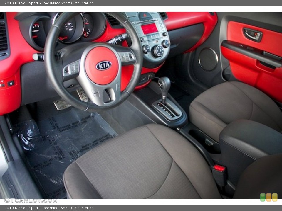 Red/Black Sport Cloth Interior Prime Interior for the 2010 Kia Soul Sport #89361145