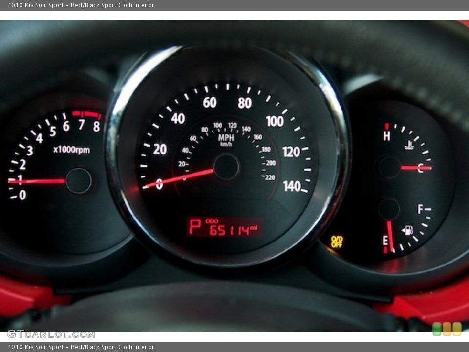 Red/Black Sport Cloth Interior Gauges for the 2010 Kia Soul Sport #89361388