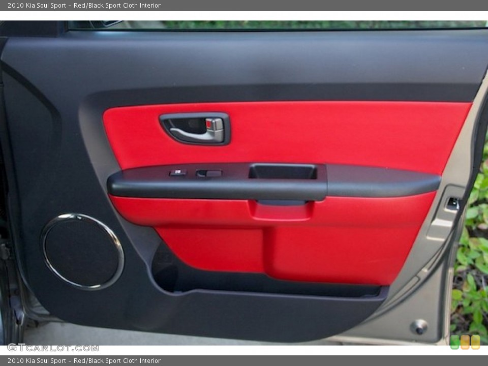 Red/Black Sport Cloth Interior Door Panel for the 2010 Kia Soul Sport #89361457