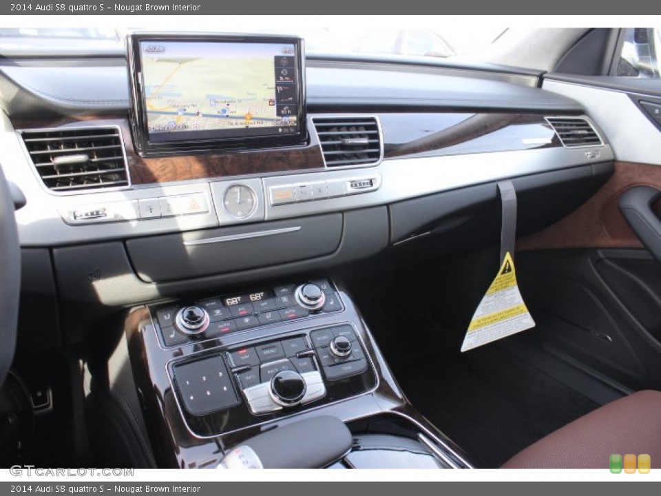 Nougat Brown Interior Dashboard for the 2014 Audi S8 quattro S #89365801