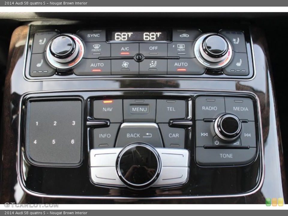 Nougat Brown Interior Controls for the 2014 Audi S8 quattro S #89366020