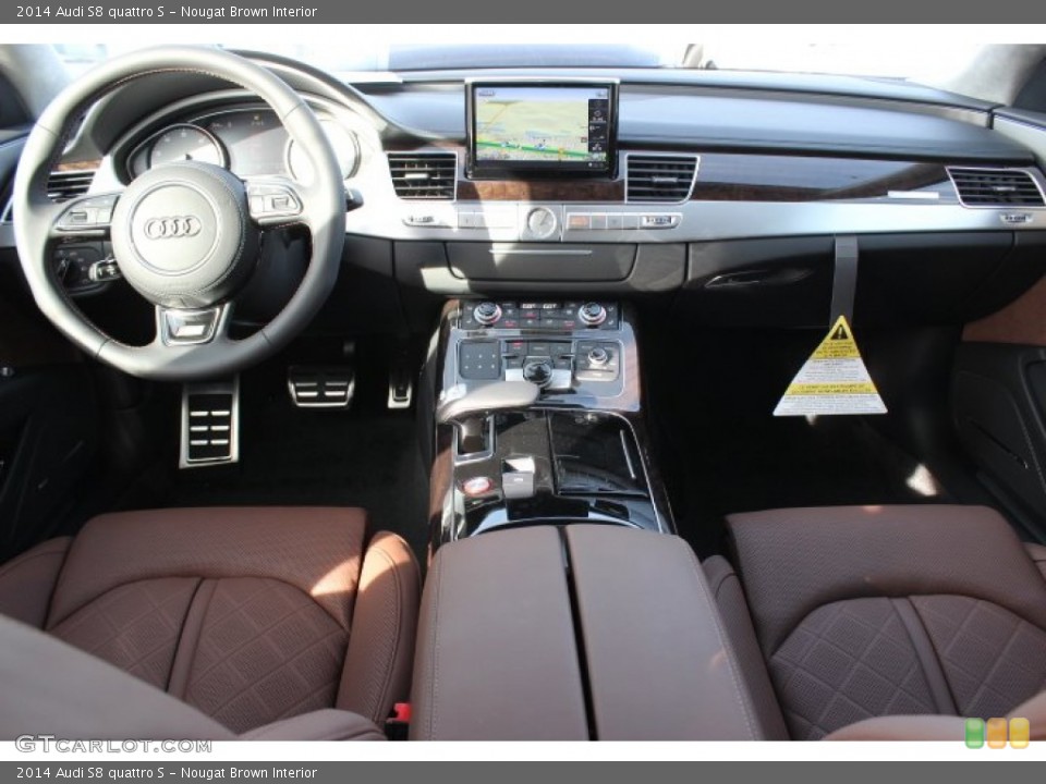 Nougat Brown Interior Dashboard for the 2014 Audi S8 quattro S #89366176