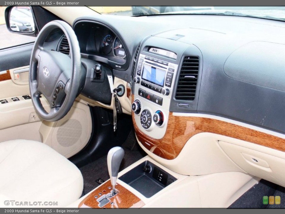 Beige Interior Dashboard for the 2009 Hyundai Santa Fe GLS #89378044