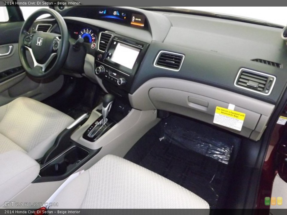 Beige Interior Dashboard for the 2014 Honda Civic EX Sedan #89405043