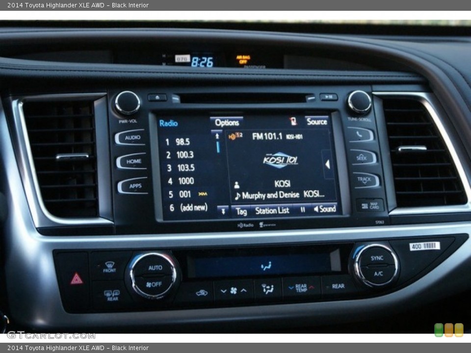 Black Interior Controls for the 2014 Toyota Highlander XLE AWD #89414603