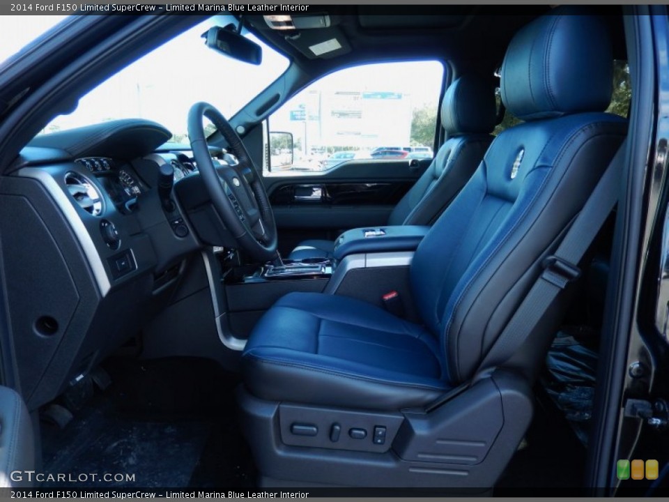 Limited Marina Blue Leather Interior Photo for the 2014 Ford F150 Limited SuperCrew #89421536