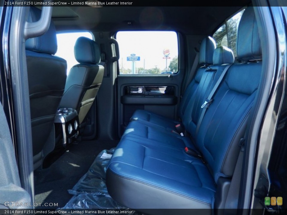Limited Marina Blue Leather Interior Rear Seat for the 2014 Ford F150 Limited SuperCrew #89421551