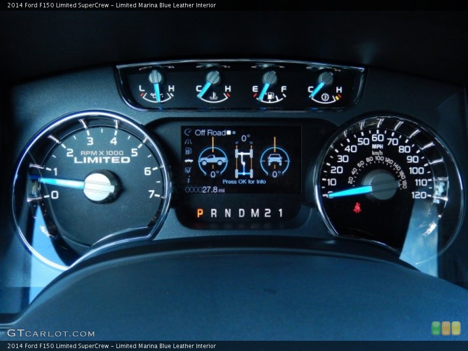 Limited Marina Blue Leather Interior Gauges for the 2014 Ford F150 Limited SuperCrew #89421611