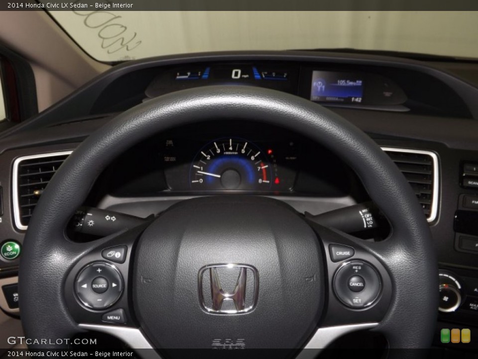 Beige Interior Steering Wheel for the 2014 Honda Civic LX Sedan #89427119