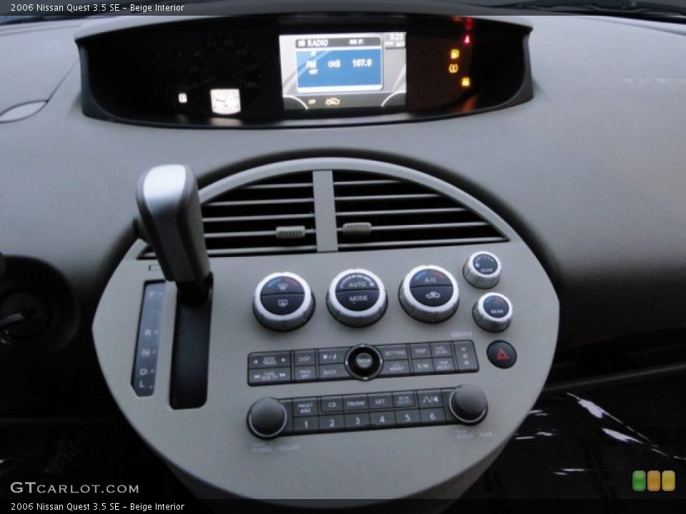 Beige Interior Controls for the 2006 Nissan Quest 3.5 SE #89432169