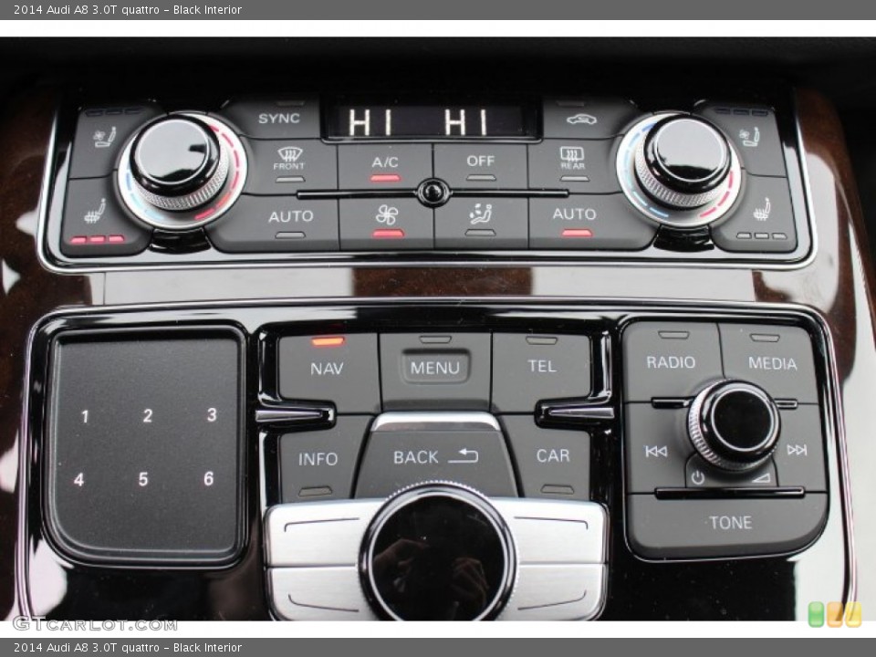 Black Interior Controls for the 2014 Audi A8 3.0T quattro #89434470
