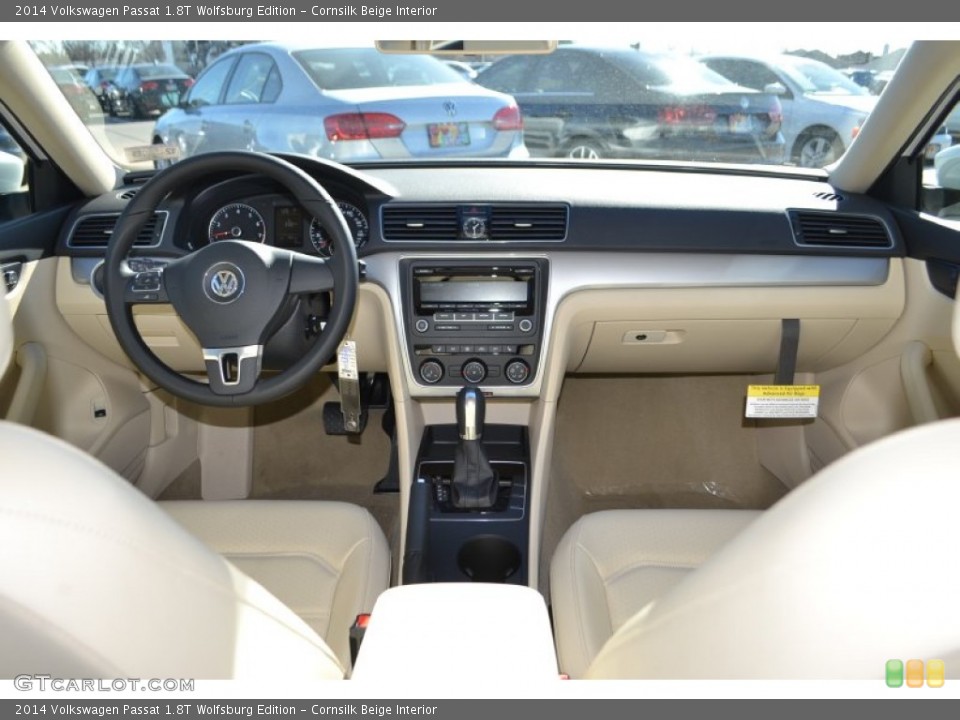 Cornsilk Beige Interior Dashboard for the 2014 Volkswagen Passat 1.8T Wolfsburg Edition #89436148