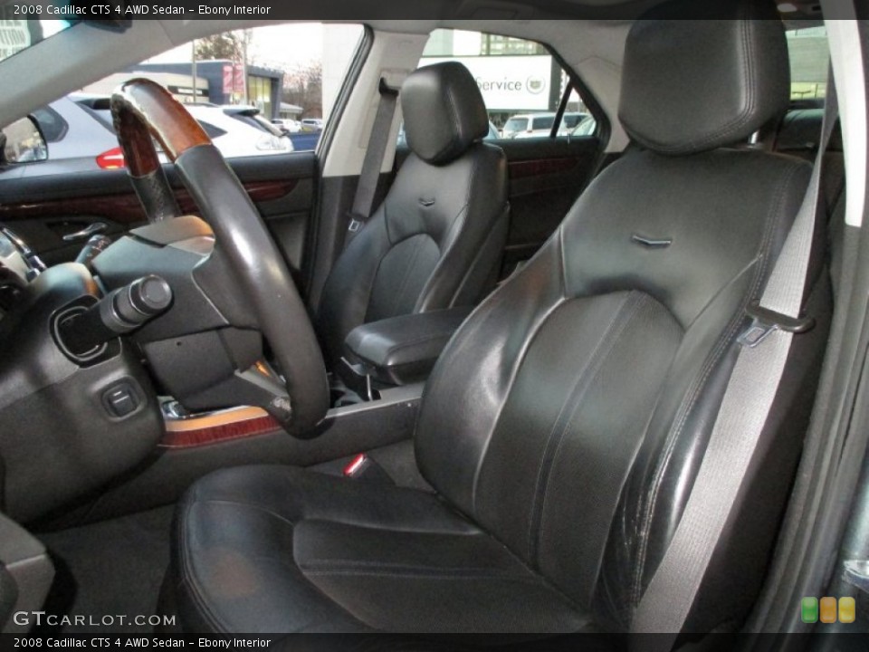 Ebony Interior Front Seat for the 2008 Cadillac CTS 4 AWD Sedan #89456676