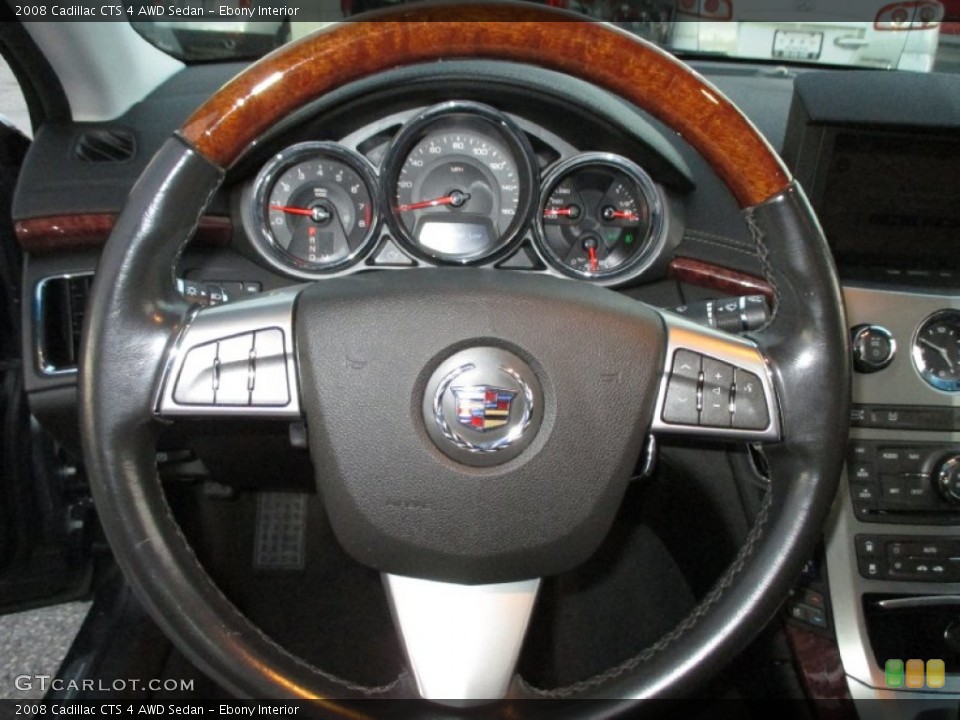 Ebony Interior Steering Wheel for the 2008 Cadillac CTS 4 AWD Sedan #89456715