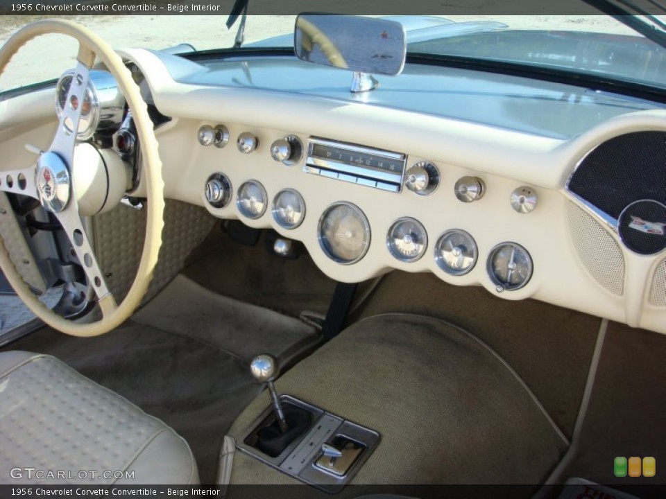 Beige Interior Dashboard for the 1956 Chevrolet Corvette Convertible #89457960