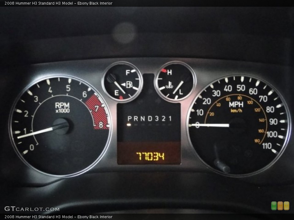 Ebony Black Interior Gauges for the 2008 Hummer H3  #89475788